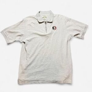 Vintage Gear for Sports FSU Quarter Zip Polo Gray Made in USA Size M